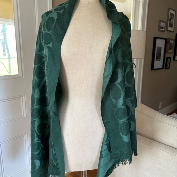 Coach Signature C Wool Silk Wrap - Picture 2 of 3